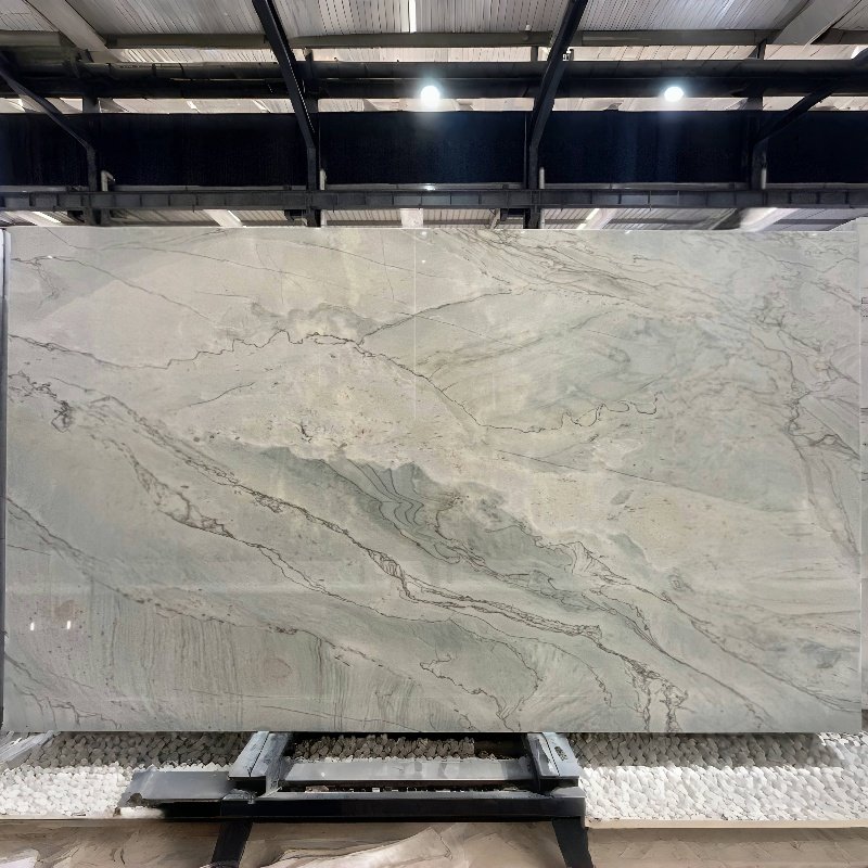 Luxury Brazilian Stone Fish Belly White Background Wall Panel