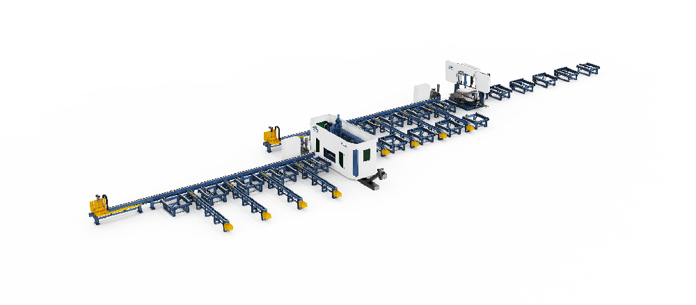 BHD+DJ series H-beam high-speed 3D drilling and sawing combined production line